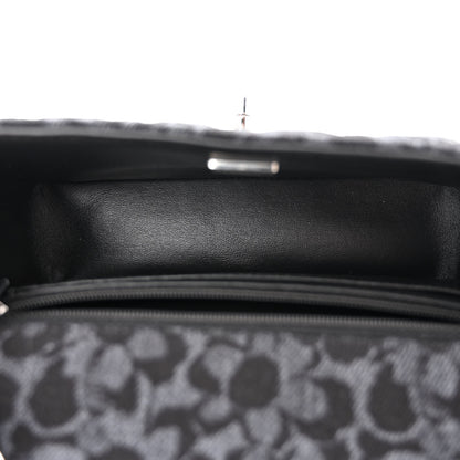 Chanel Printed Denim Quilted Flower Mini Rectangular Flap Black 5 of 11