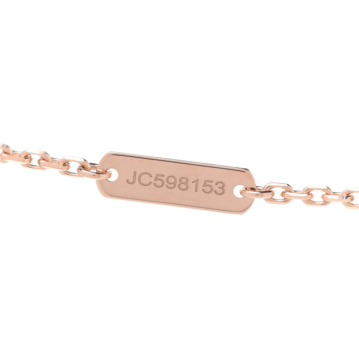 18K Rose Gold Diamond Rhodonite Vintage Alhambra Pendant Necklace