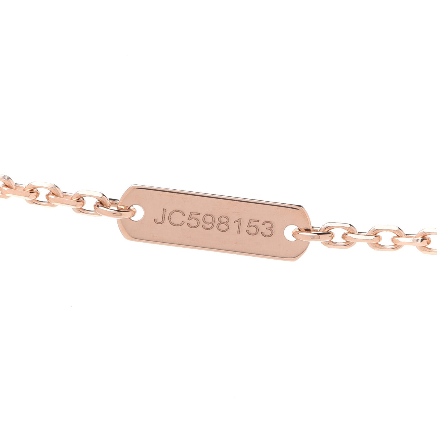 Van Cleef & Arpels 18K Rose Gold Diamond Rhodonite Vintage Alhambra Pendant Necklace 6 of 8
