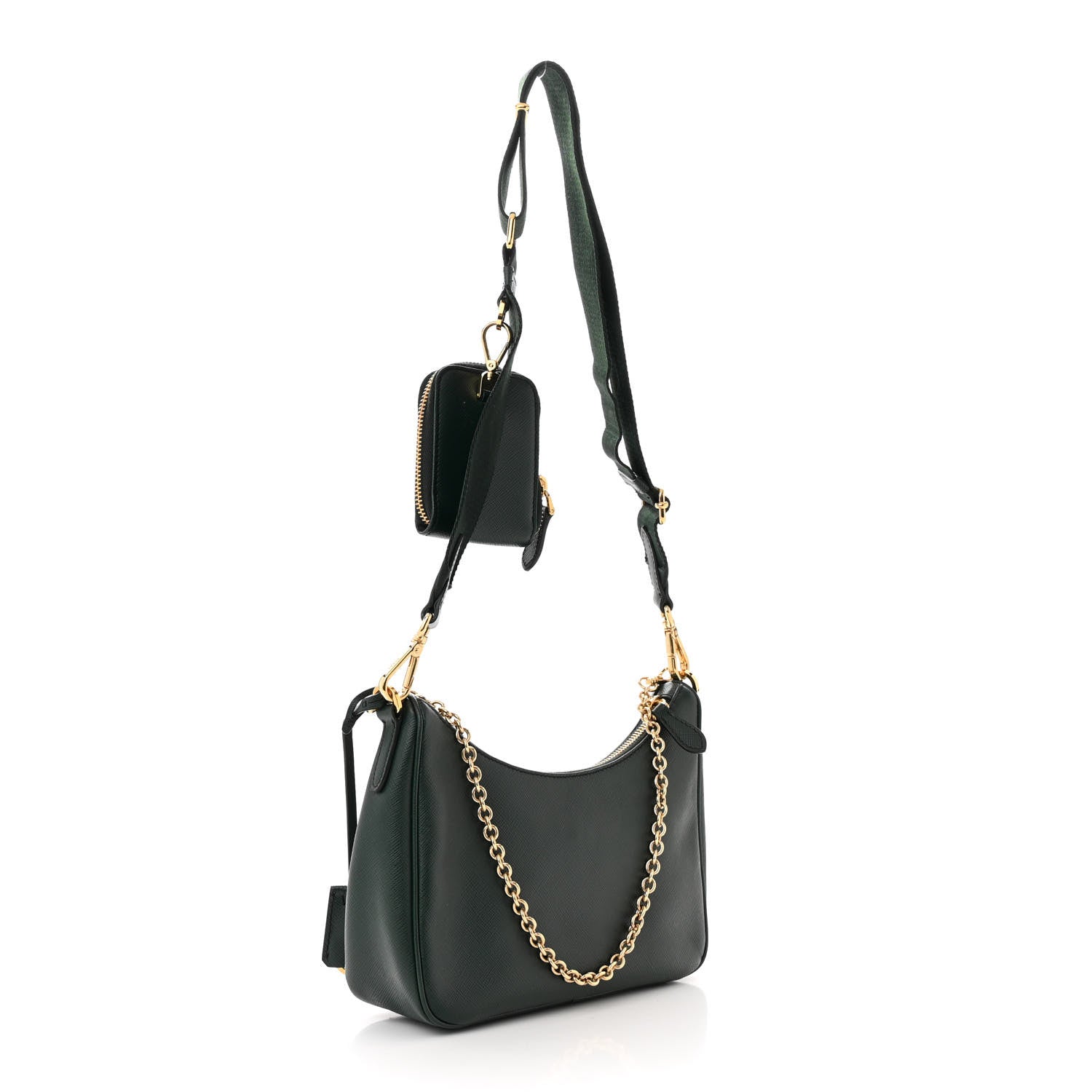Prada Saffiano Lux Re-Edition 2005 Shoulder Bag Smeraldo 3 of 11