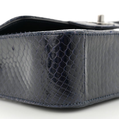 Chanel Snakeskin Mini Rectangular Flap Navy Blue 9 of 12