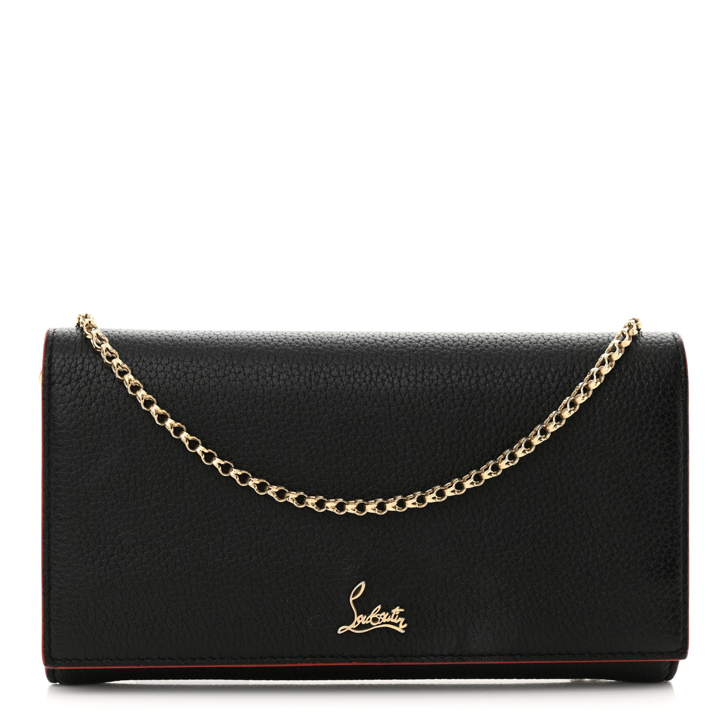 Calfskin Boudoir Chain Wallet Black