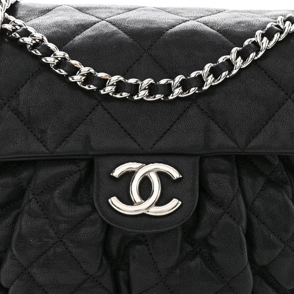 Chanel Washed Lambskin Quilted Medium Chain Around Messenger Black 11 of 16