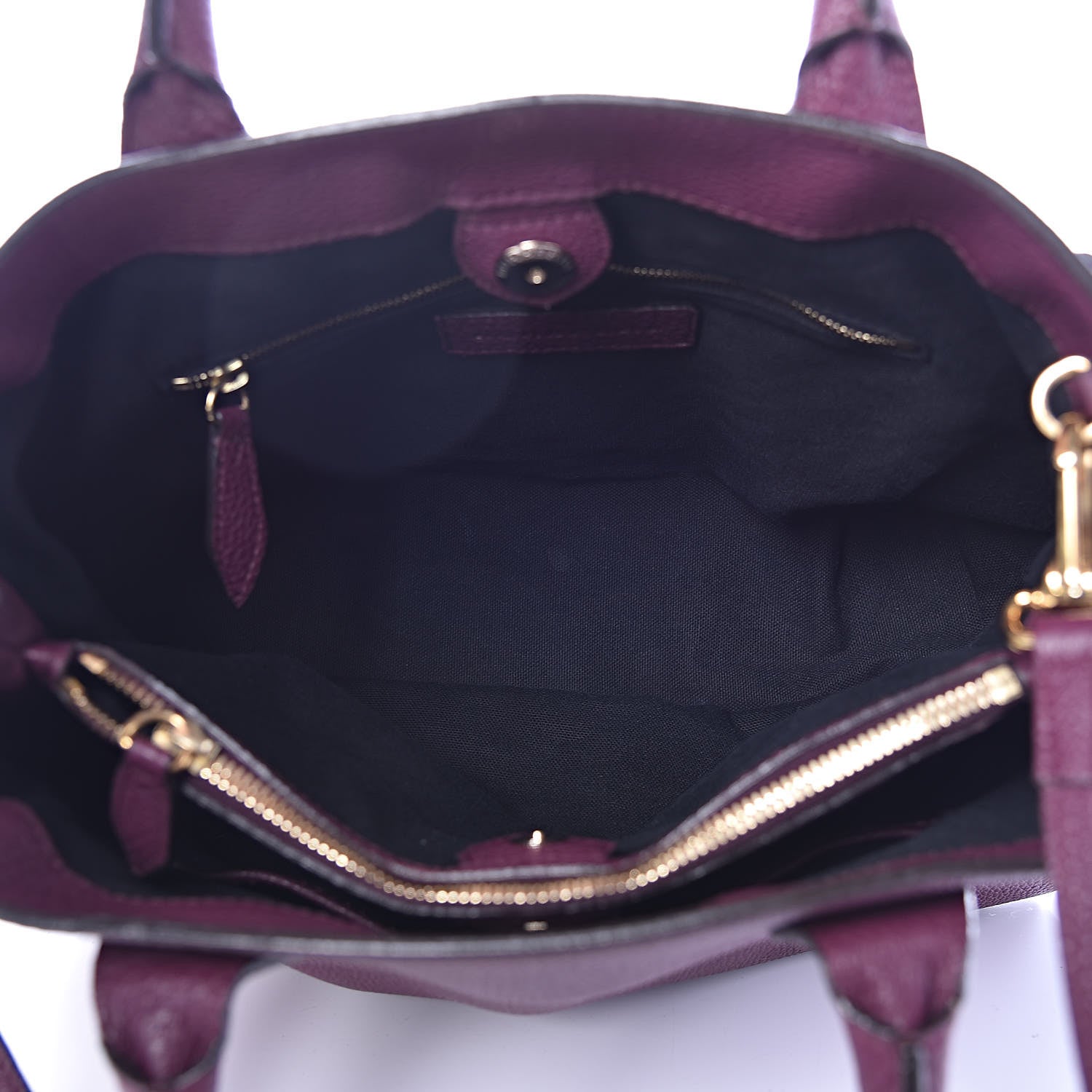 Burberry Grainy Calfskin House Check Medium Banner Tote Elderberry 6 of 16