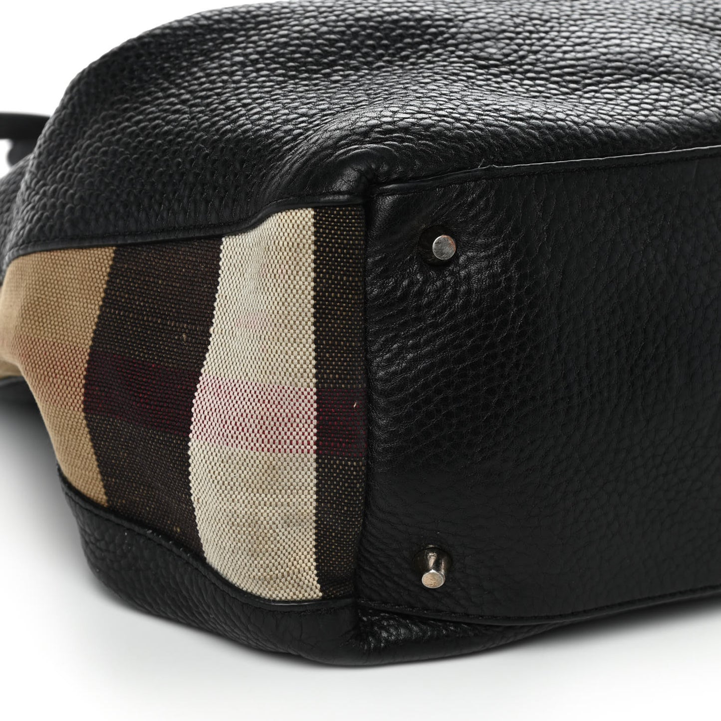 Grainy Calfskin House Check Medium Maidstone Black