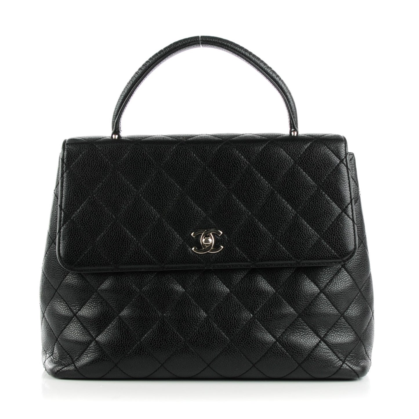 Caviar Quilted Jumbo Kelly Flap Black