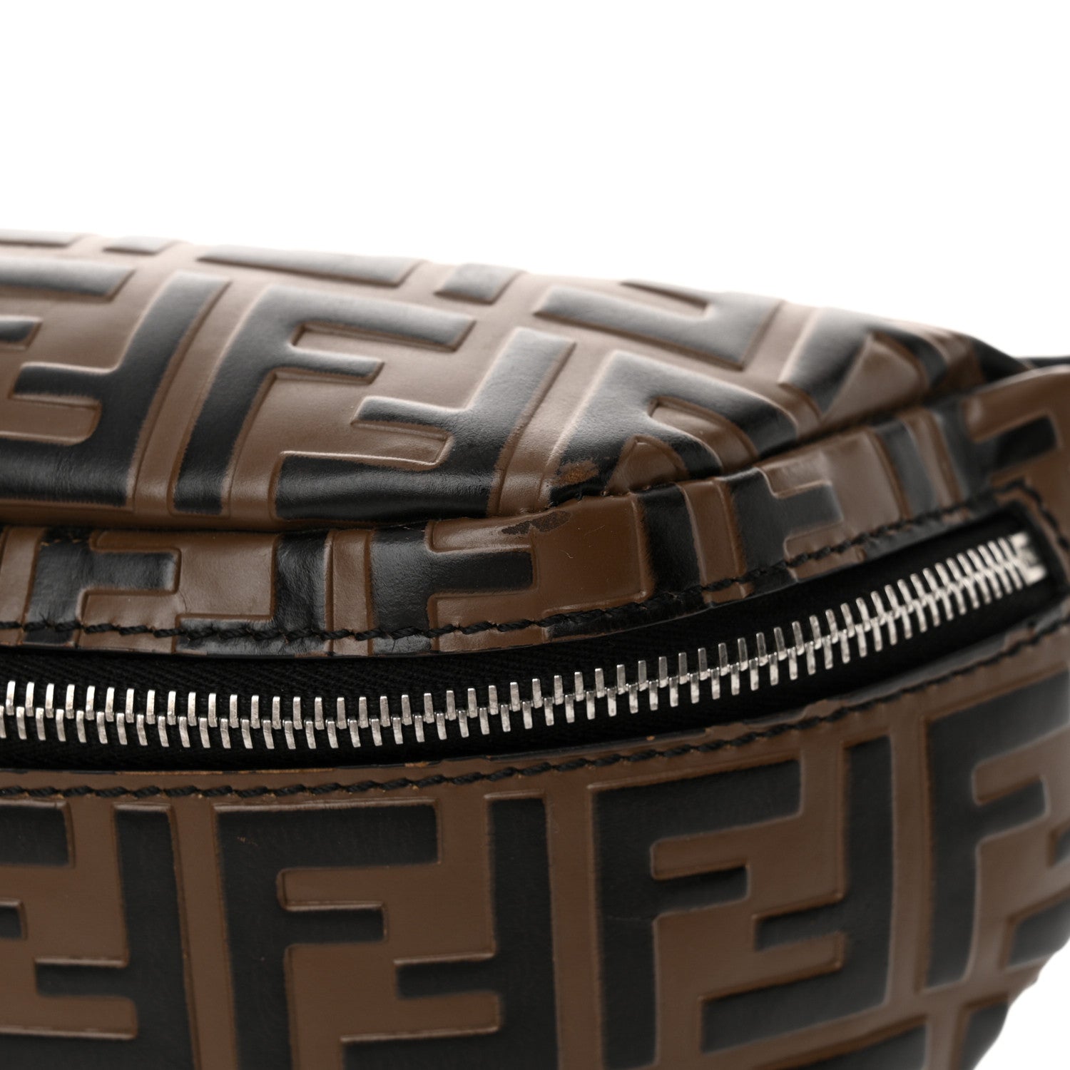 Fendi Vitello Century Bi-Color FF 1974 Embossed Belt Bag Maya Black 14 of 14