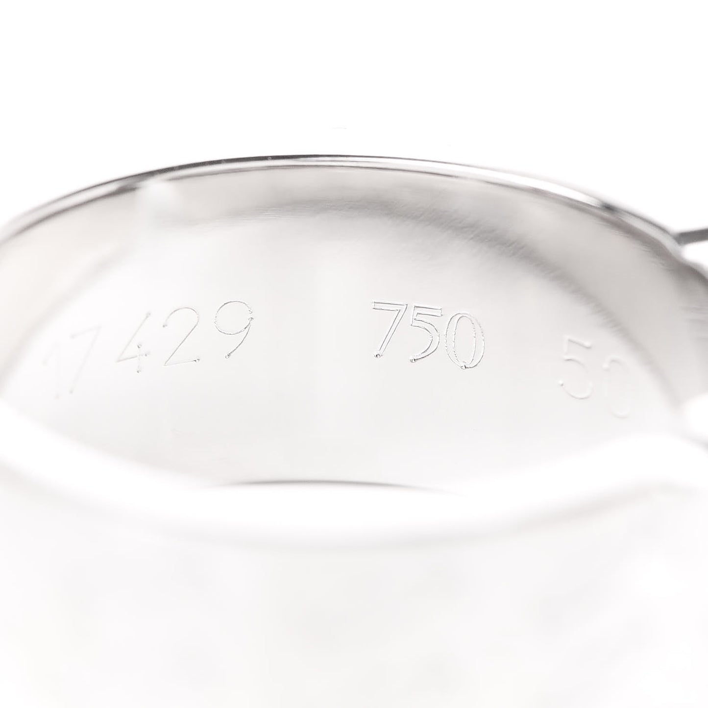 18K White Gold C De Christmas Ring 50 5.25