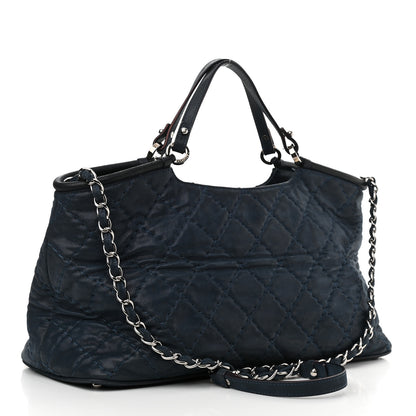 Chanel Iridescent Calfskin Quilted Small Sea Hit Tote Navy 3 of 13