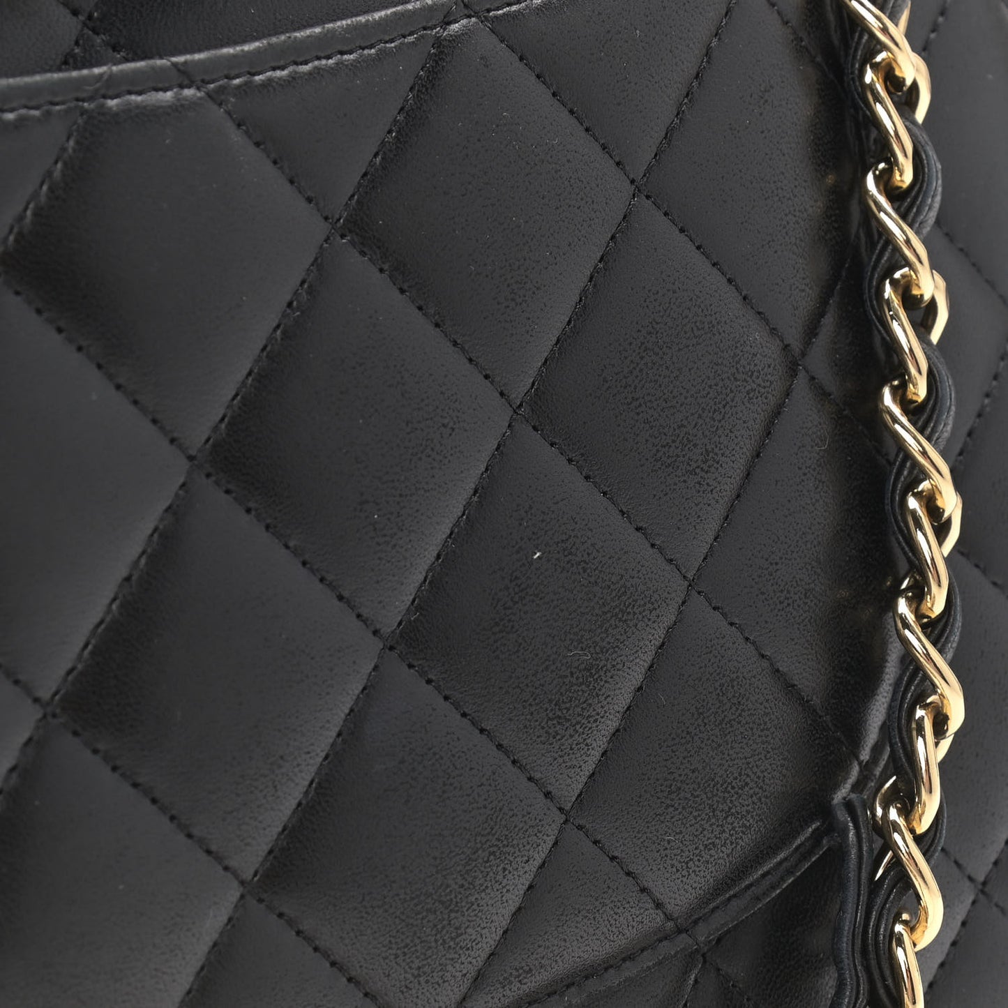 Lambskin Quilted Jumbo Double Flap Black