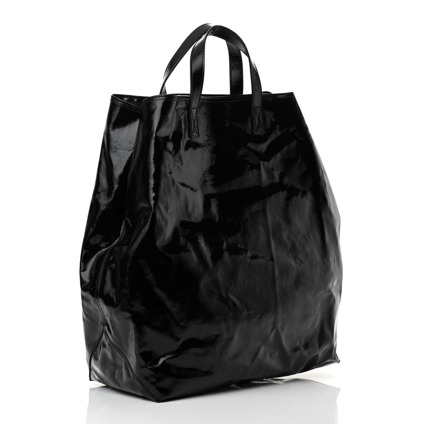 Coated Canvas Camo Embossed Dragon Vertical Tote Black
