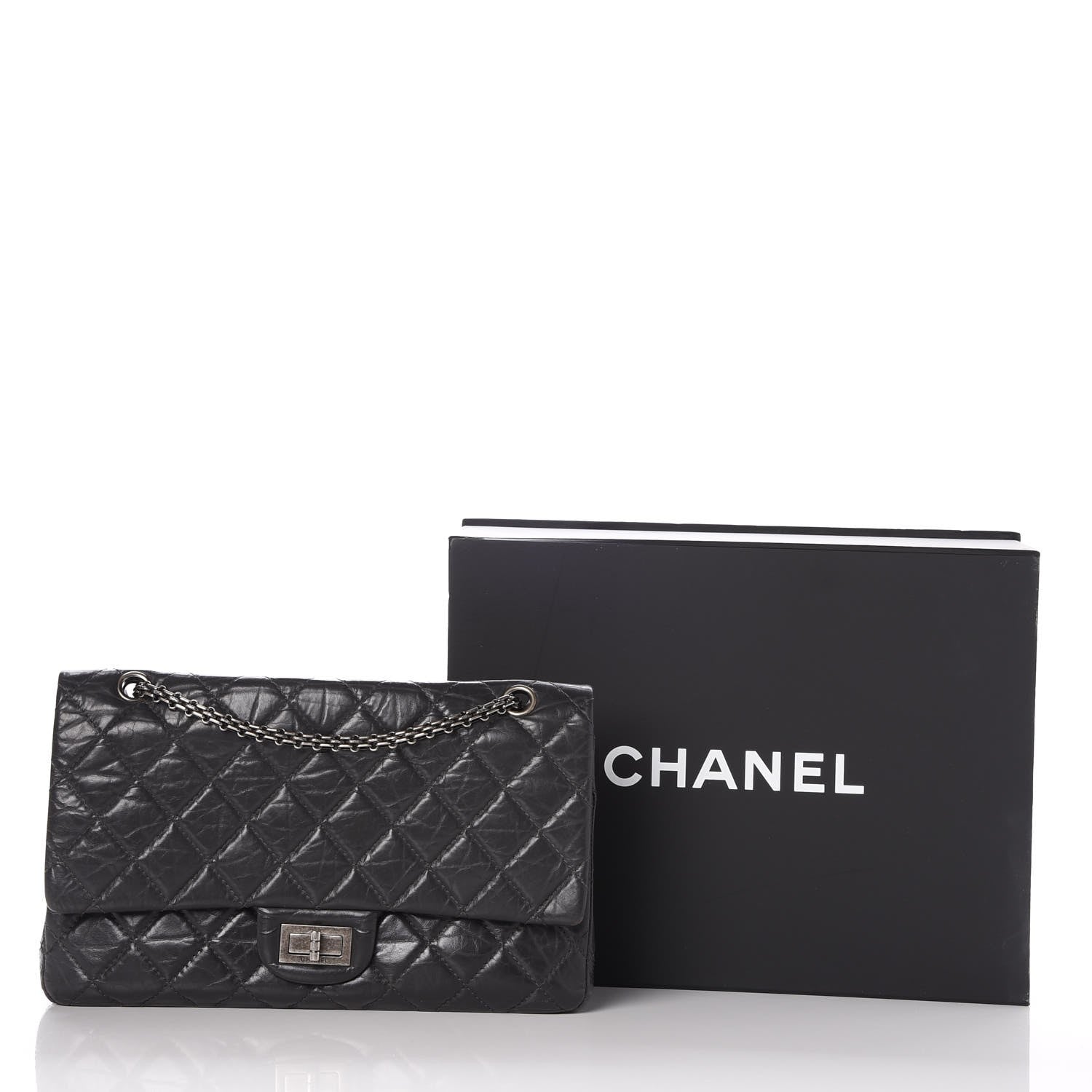 Chanel Aged Calfskin Quilted 2.55 Reissue 227 Flap Dark Grey 9 of 9
