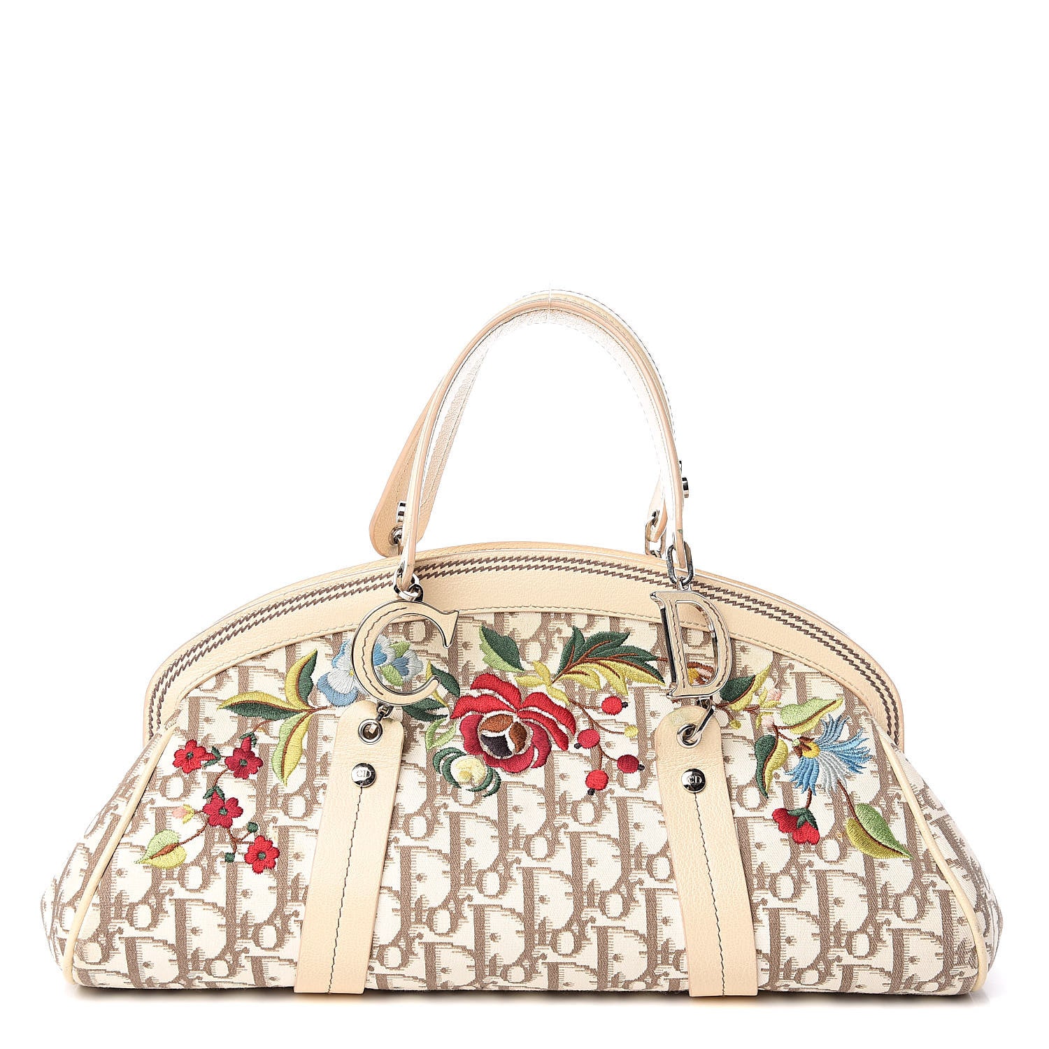 Christian Dior Monogram Vintage Flowers Bowler Beige 1 of 14