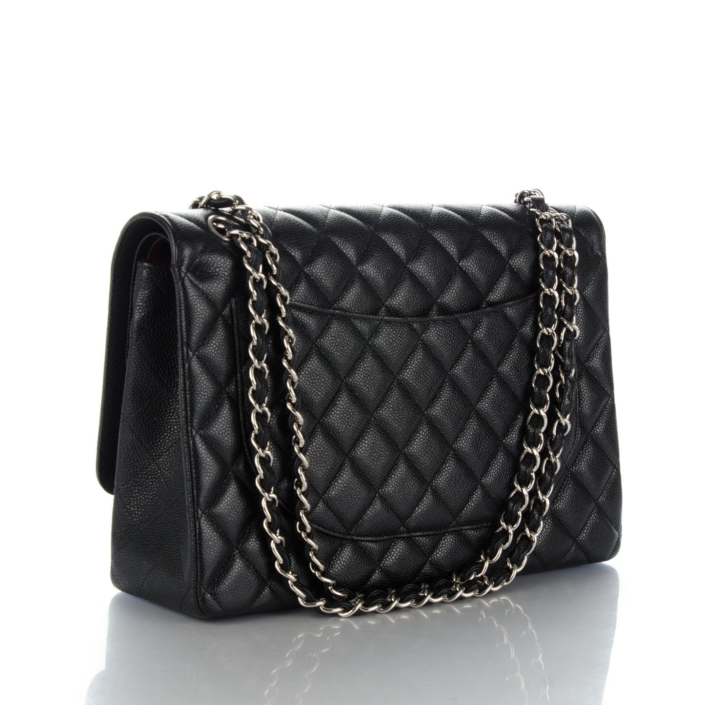 Caviar Quilted Maxi Double Flap Black