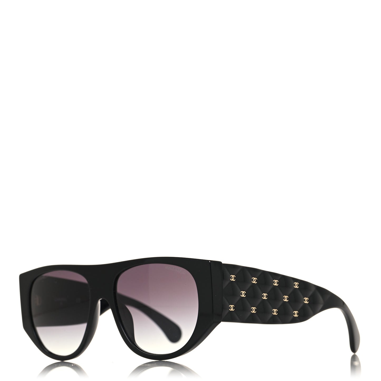 Acetate Quilted CC Pilot Sunglasses 71465 Black
