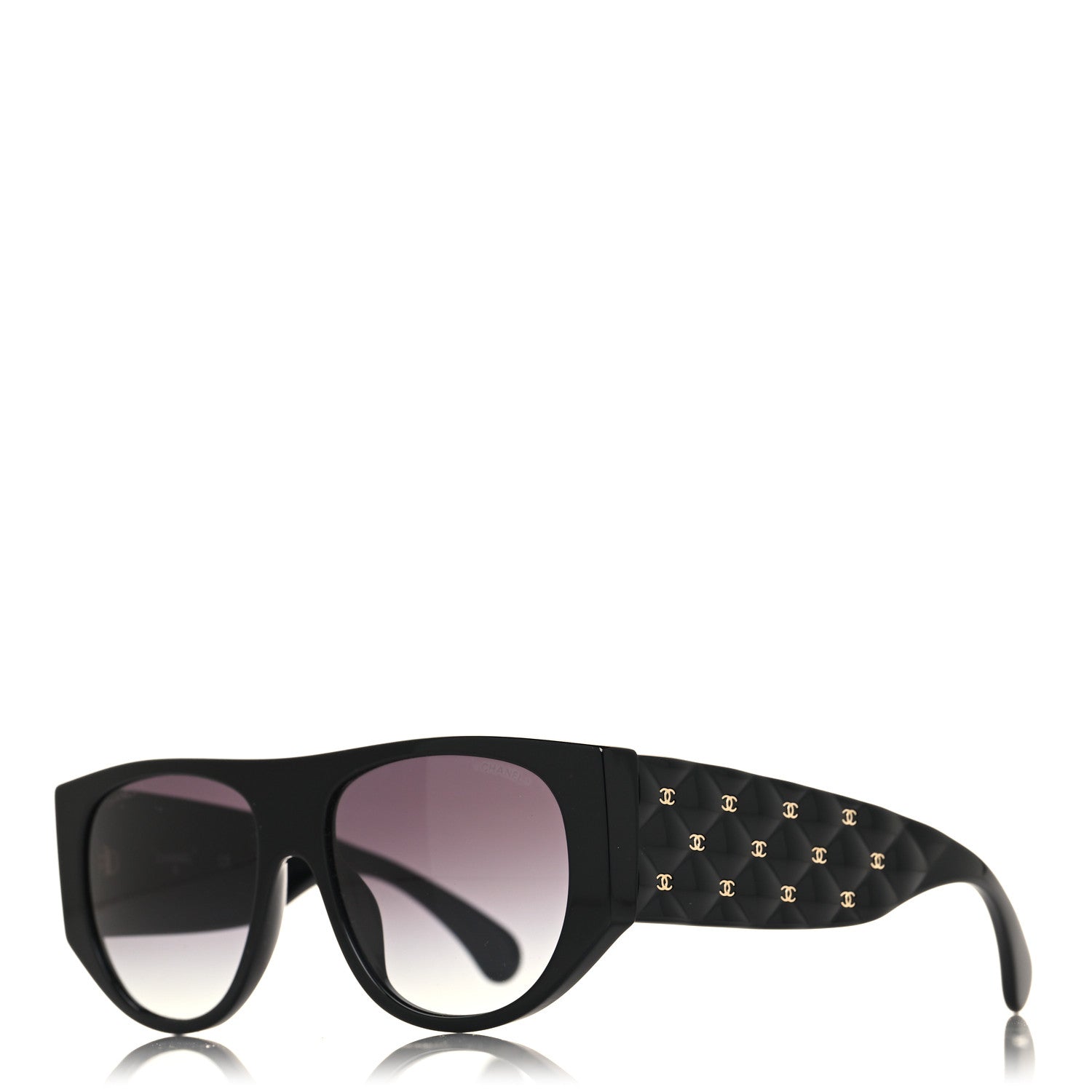 Chanel Acetate Quilted CC Pilot Sunglasses 71465 Black 1 of 7