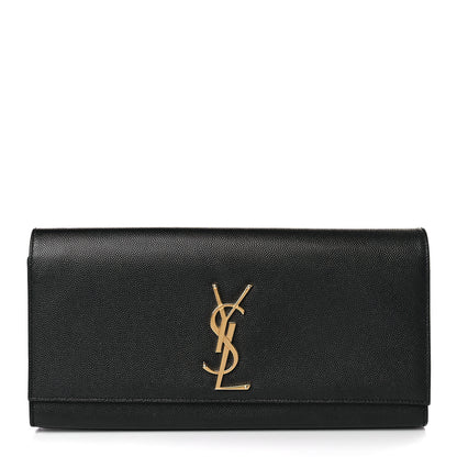 Saint Laurent Grain De Poudre Monogram Cassandre Clutch Black 1 of 7
