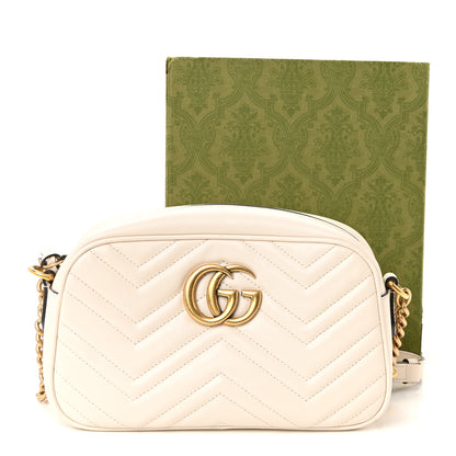 Gucci Calfskin Matelasse Small GG Marmont Chain Shoulder Bag White 11 of 11