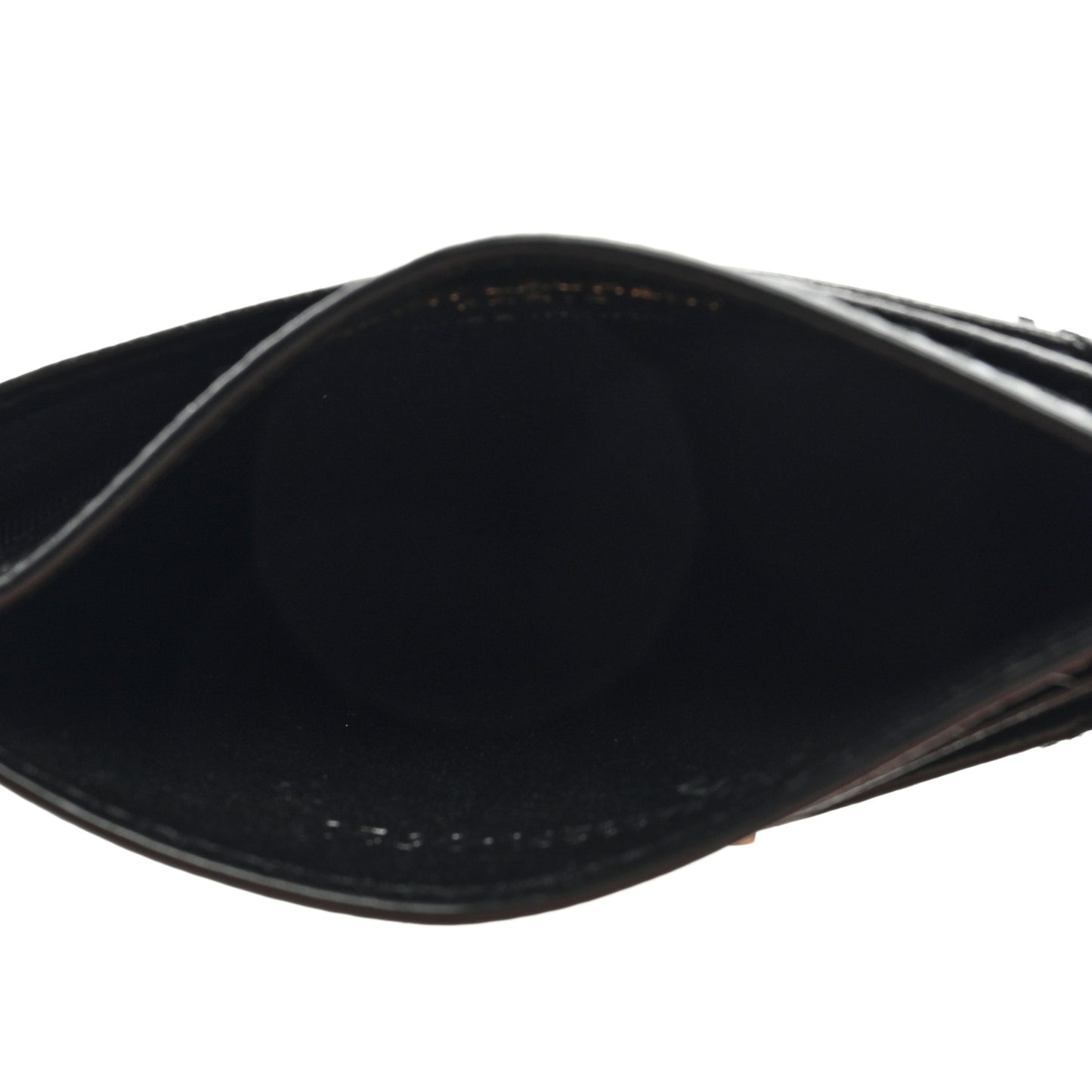 Grain De Poudre Matelasse Chevron Monogram Credit Card Case Black