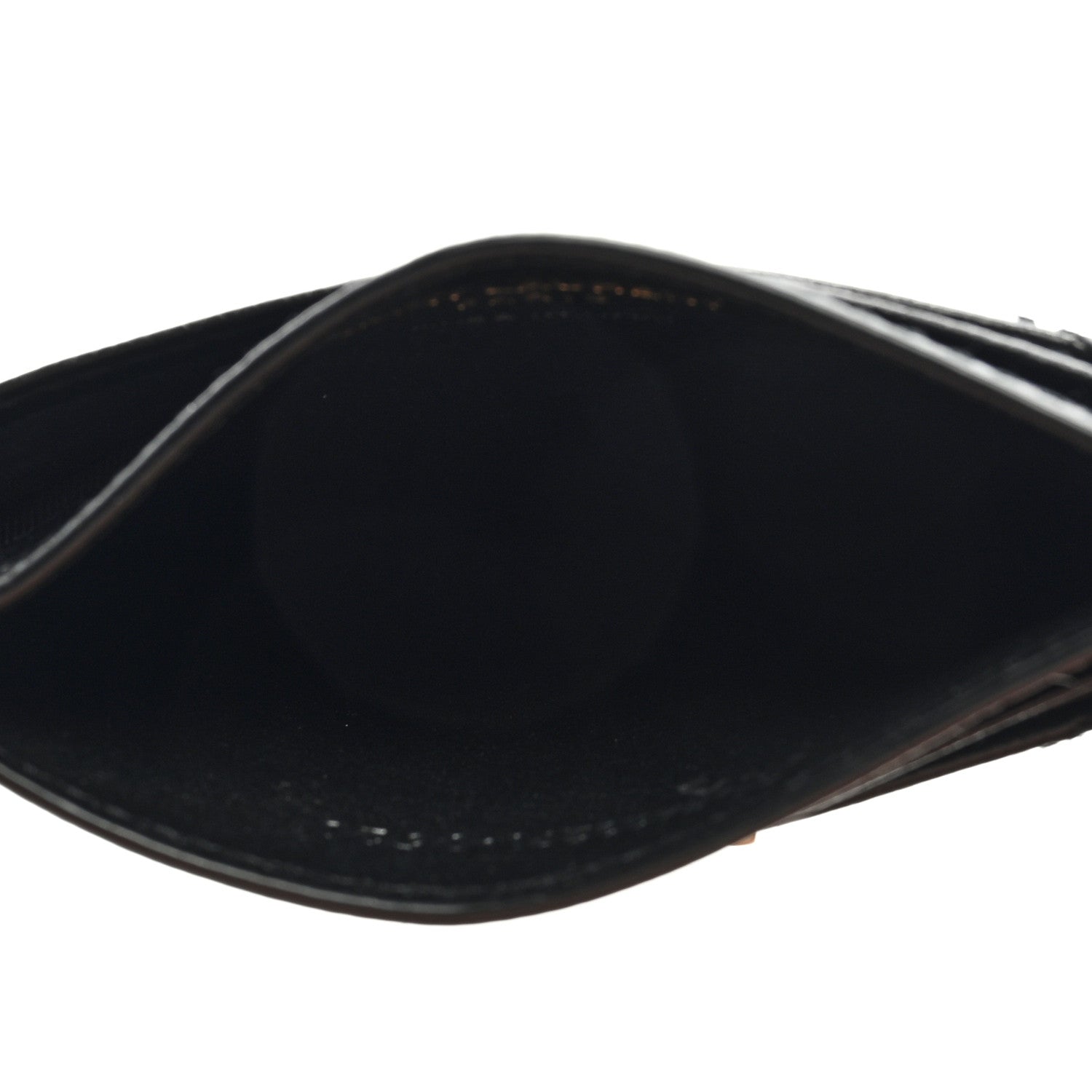Saint Laurent Grain De Poudre Matelasse Chevron Monogram Credit Card Case Black 5 of 6