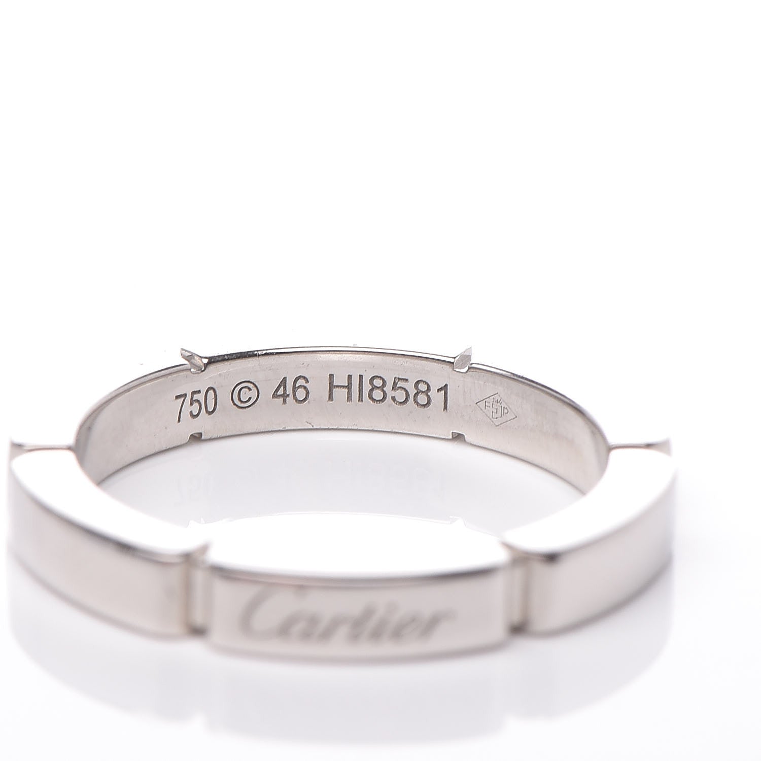 Cartier 18K White Gold 2.5mm Maillon Panthere Wedding Band Ring 46 3.75 3 of 4