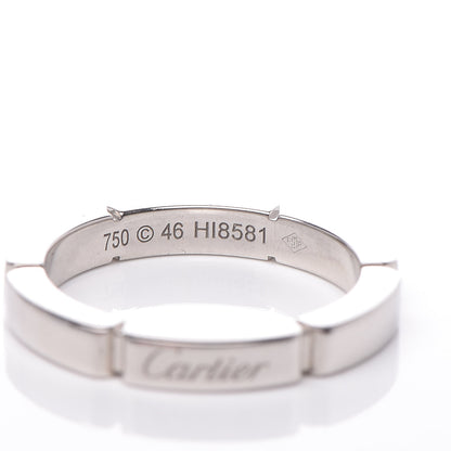 Cartier 18K White Gold 2.5mm Maillon Panthere Wedding Band Ring 46 3.75 3 of 4