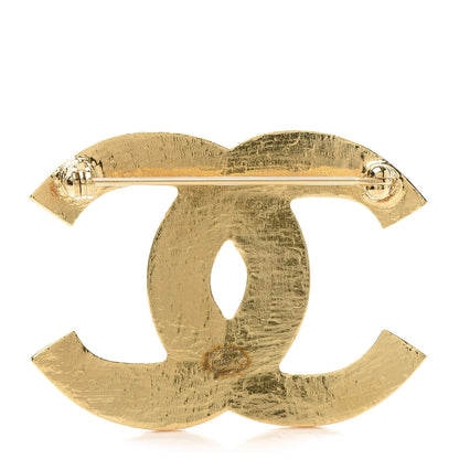 Chanel Gripoix Poured Glass Along The Nile CC Brooch Black Gold 3 of 5