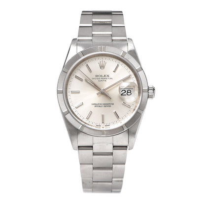 Rolex Stainless Steel 34mm Oyster Perpetual Date Watch Silver 15210 1 of 6