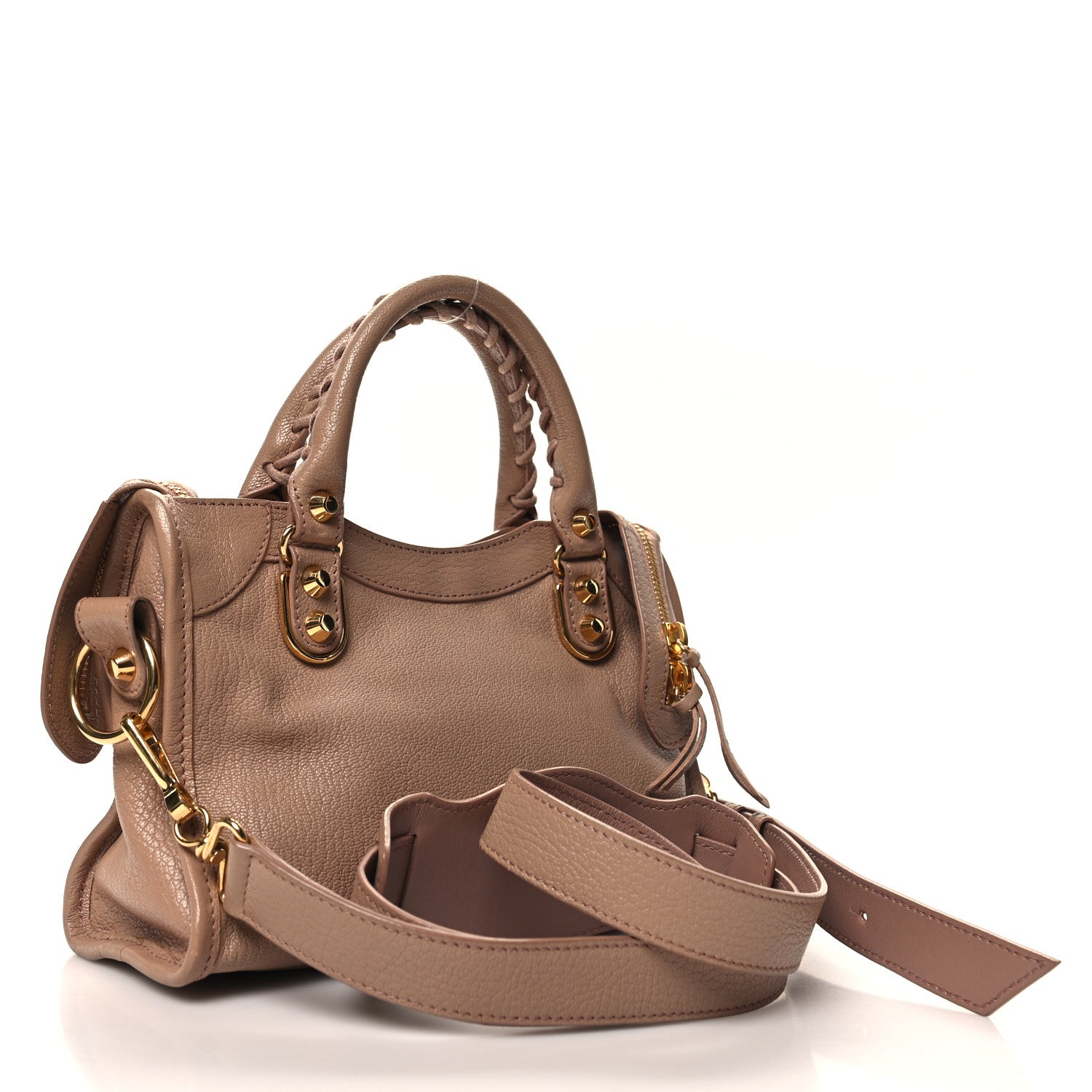 Balenciaga Chevre Gold Metallic Edge Hardware Mini City Rose Des Sables 4 of 13