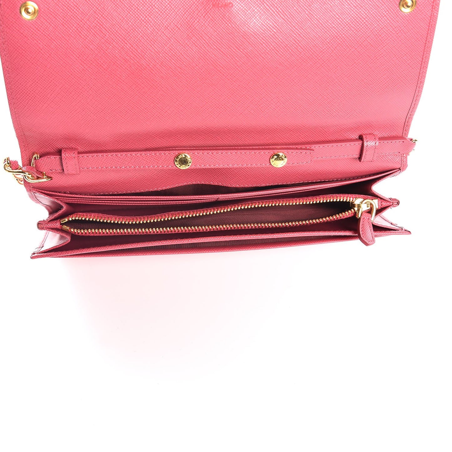 Saffiano Metal Oro Chain Wallet Peonia