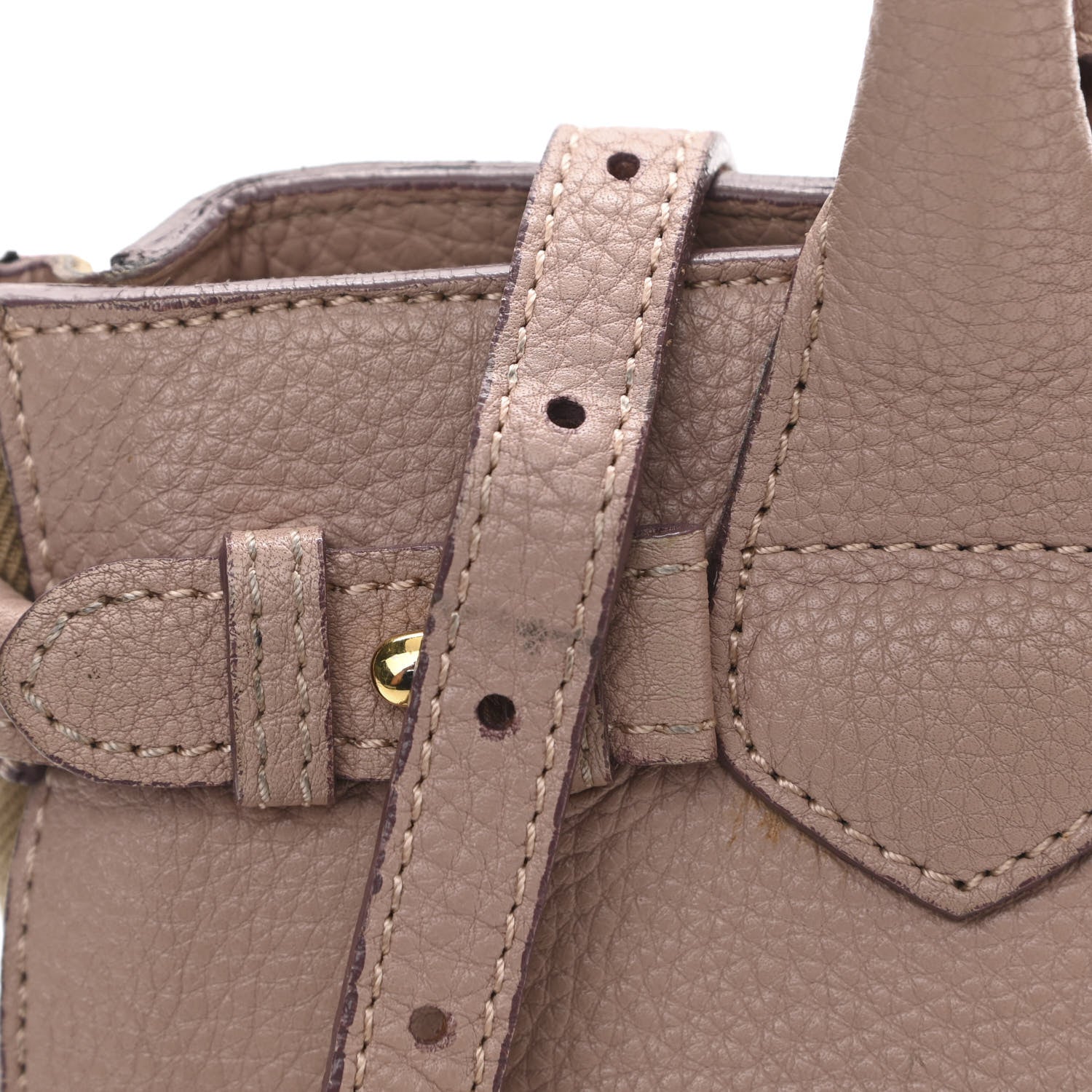 Burberry Grainy Calfskin House Check Small Banner Tote Nude Blush 11 of 15