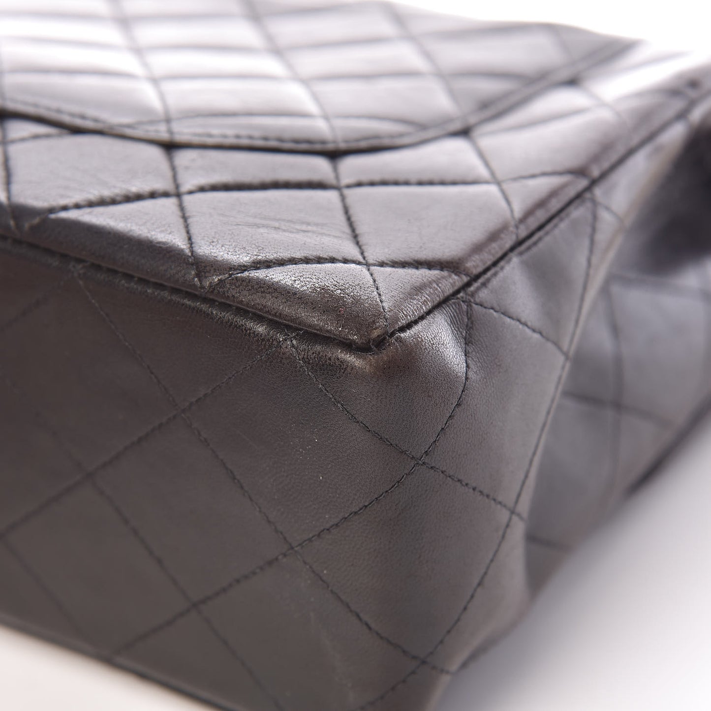 Lambskin Quilted Jumbo Single Flap Black