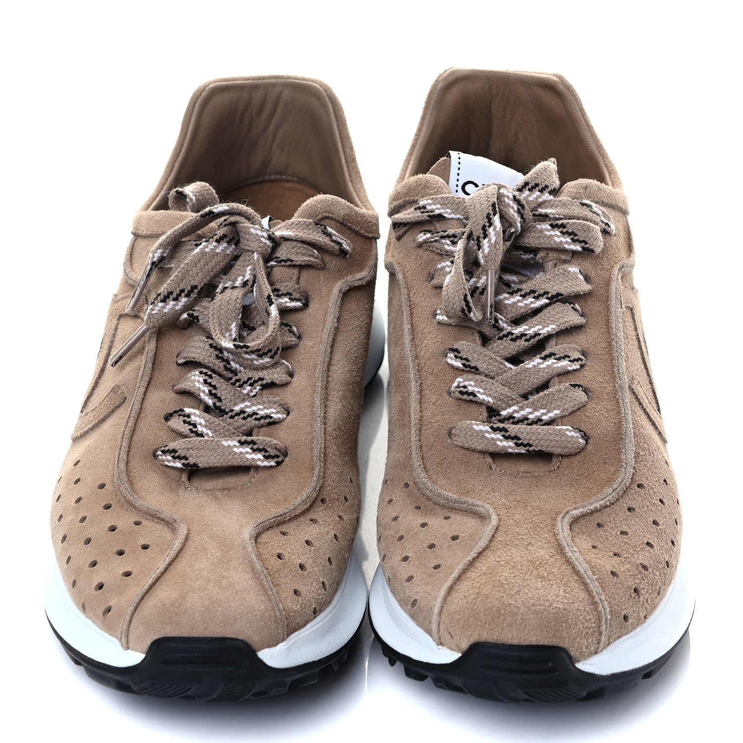 Chanel Suede Goatskin CC Sneakers 38 Dark Beige 4 of 7