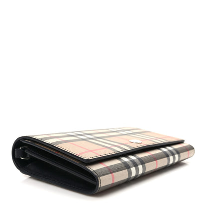 Burberry E-Canvas Vintage Check Wallet with Detachable Strap Black 4 of 8