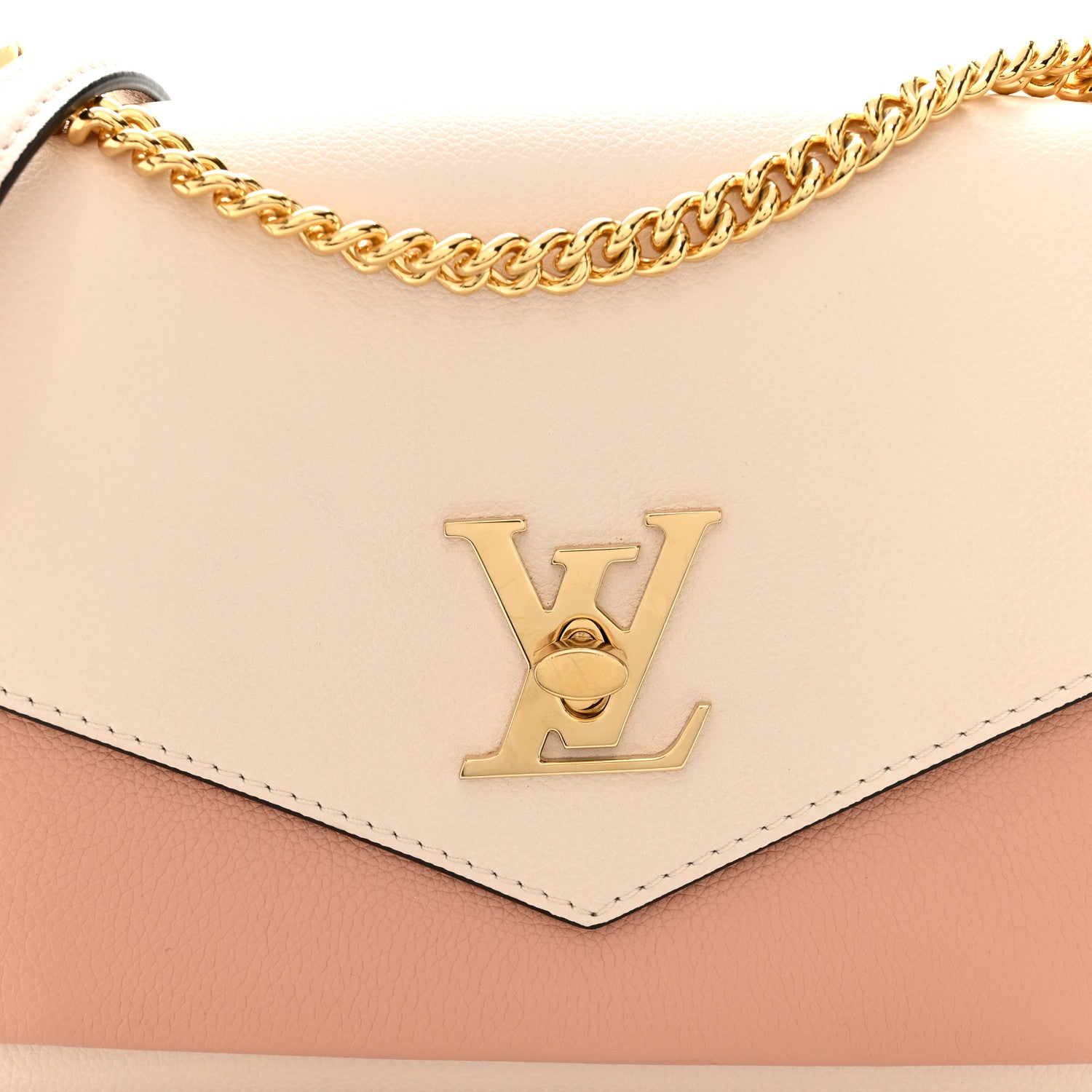 Louis Vuitton Soft Calfskin Mylockme Chain Bag BB Rose Trianon Quartz 7 of 9