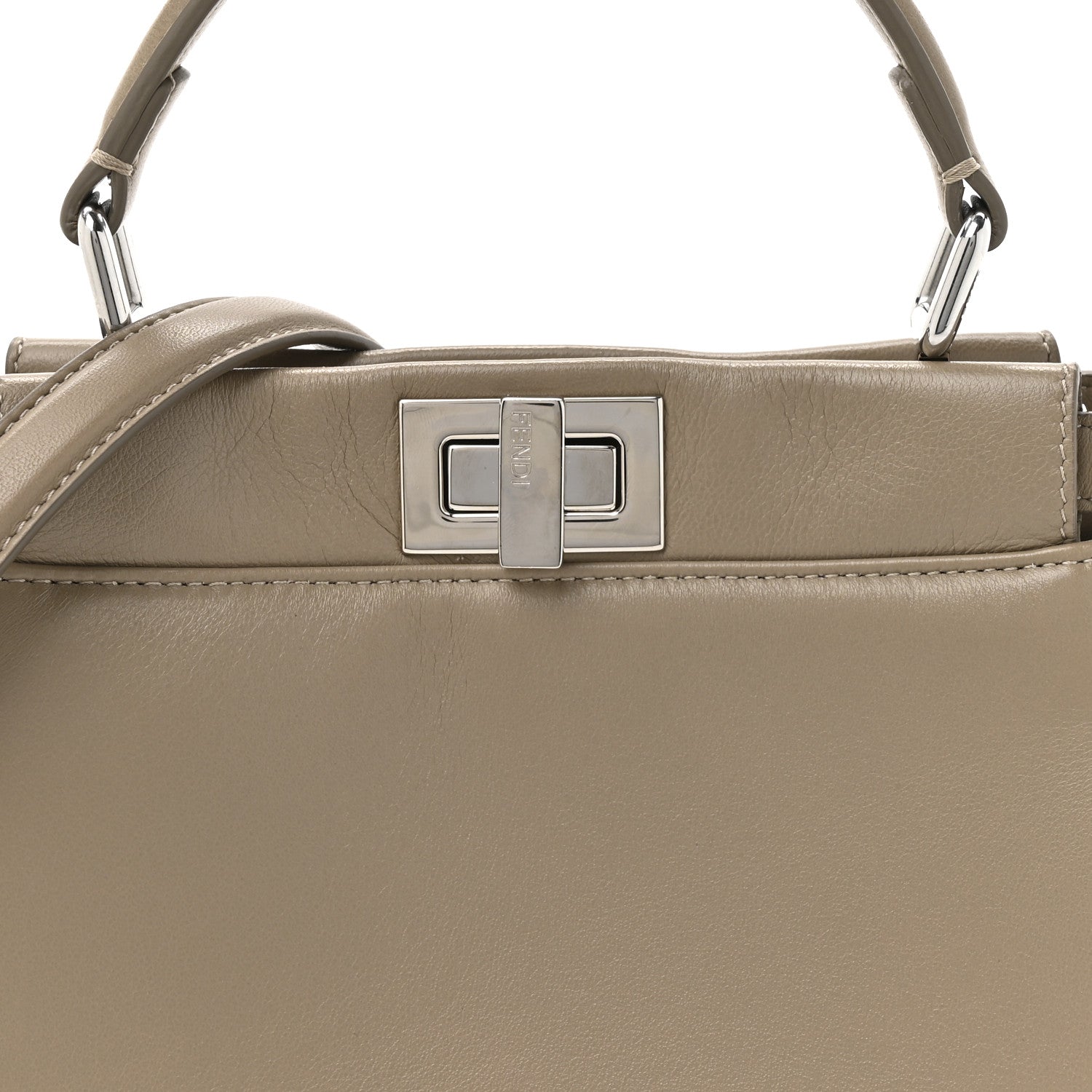 Fendi Nappa Mini Peekaboo Iconic Satchel Tortora 9 of 15