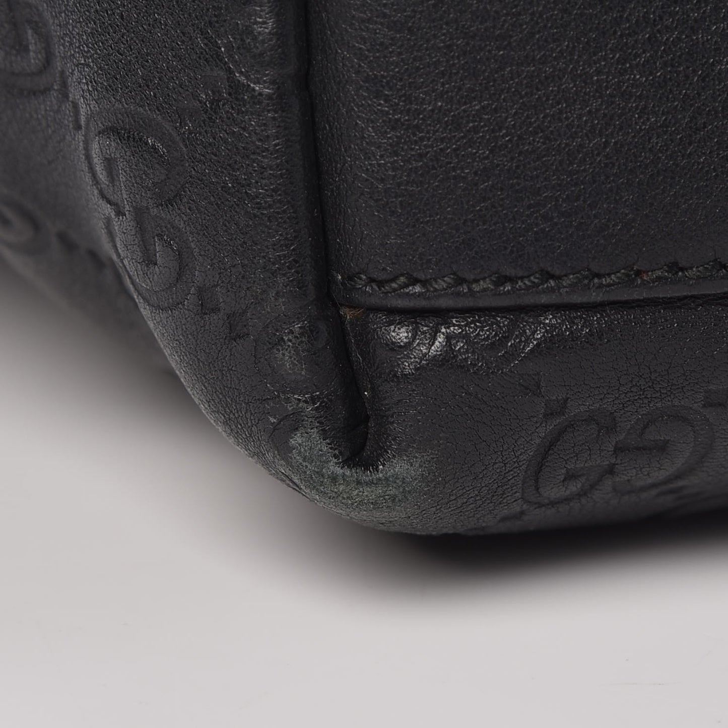 Guccissima Medium Zippered Shopping Tote Black