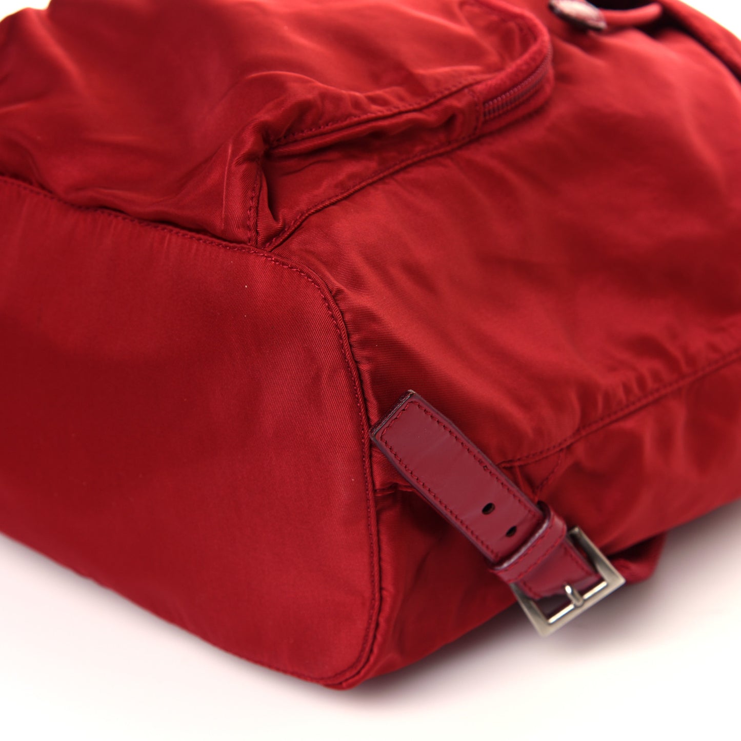 Nylon Vela Single Buckle Backpack Rosso