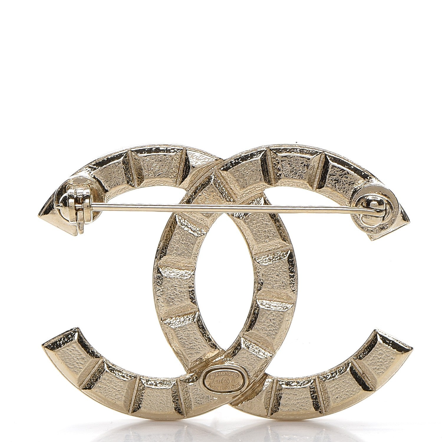 Chanel Studded CC Pin Brooch Gold 3 of 6