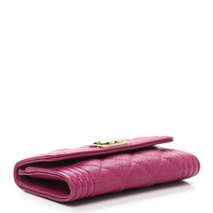 Chanel Caviar Quilted Boy Flap Card Holder Fuchsia 4 of 8