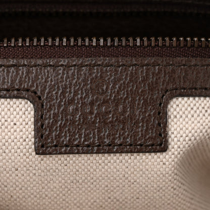 Gucci GG Supreme Monogram Textured Dollar Calfskin Web Ophidia Wristlet Shoulder Bag Beige Ebony New Acero 6 of 12