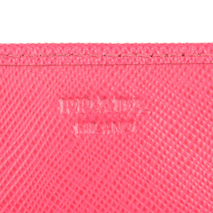 Prada Saffiano Metal Mini Crossbody Wallet Peonia 8 of 8