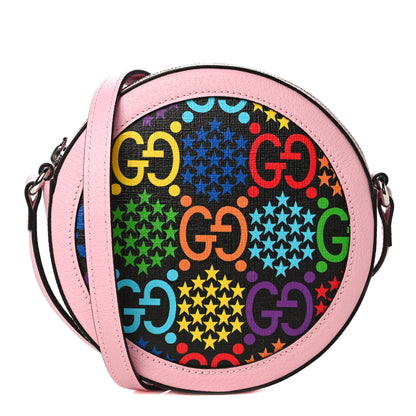 Gucci GG Supreme Monogram Psychedelic Round Shoulder Bag Black Multicolor Sugar Pink 1 of 12