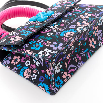 Off-White Fabric Jitney 1.4 Floral Print Top Handle Bag Black Multicolor 9 of 10