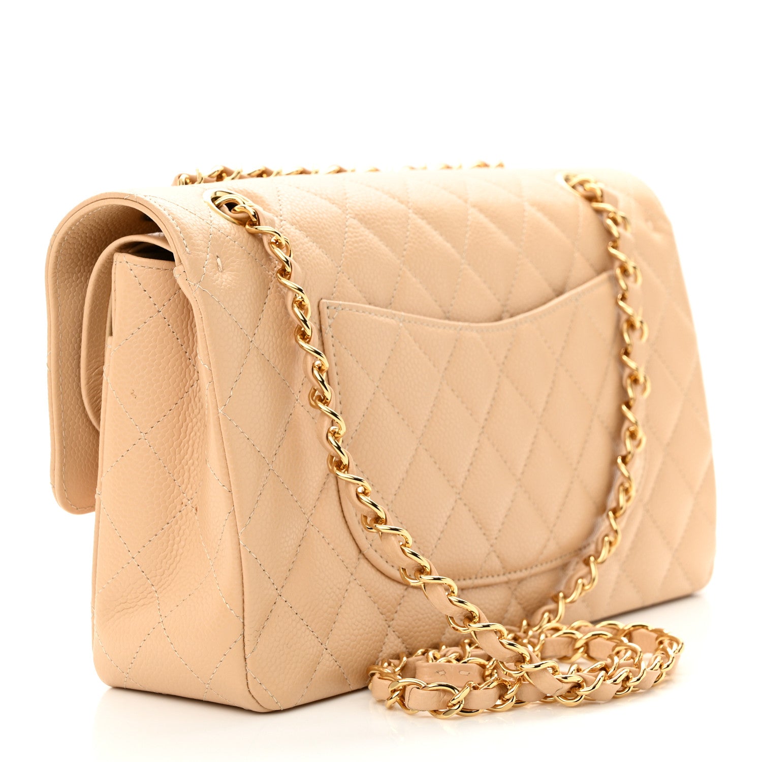 Chanel Caviar Quilted Medium Double Flap Beige 3 of 12