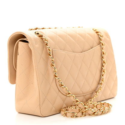 Chanel Caviar Quilted Medium Double Flap Beige 3 of 12