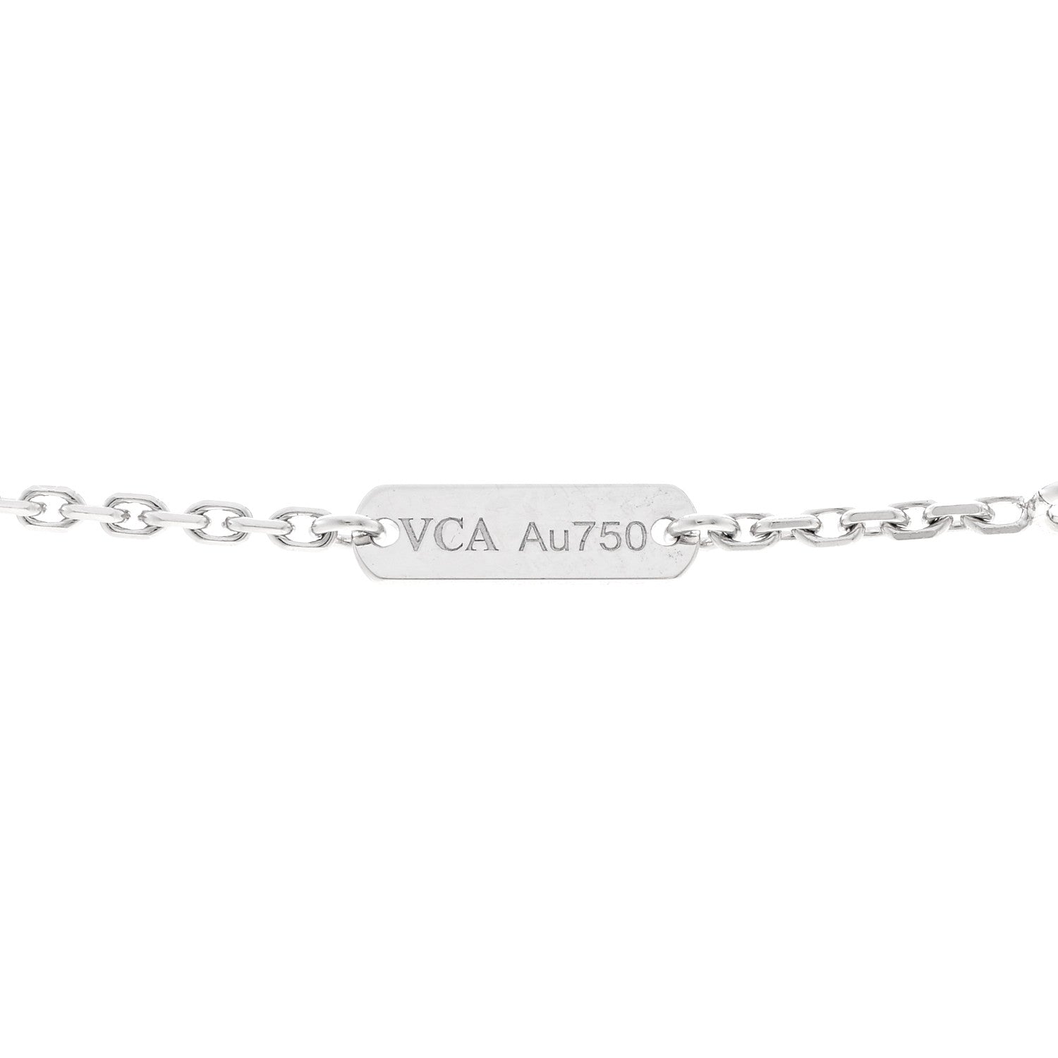 Van Cleef & Arpels 18K White Gold Diamond Vintage Alhambra Pendant Necklace 5 of 5