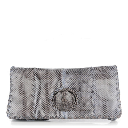 Bottega Veneta Glazed Ayers Livrea Intrecciato Turnlock Clutch Light Blue 1 of 9