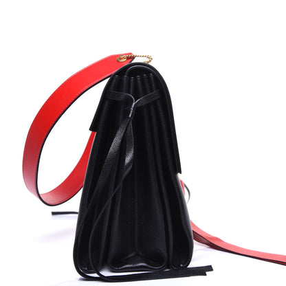 Valentino Garavani Smooth Calfskin Medium Vring Shoulder Bag Rouge Pur Cerise Black 10 of 19