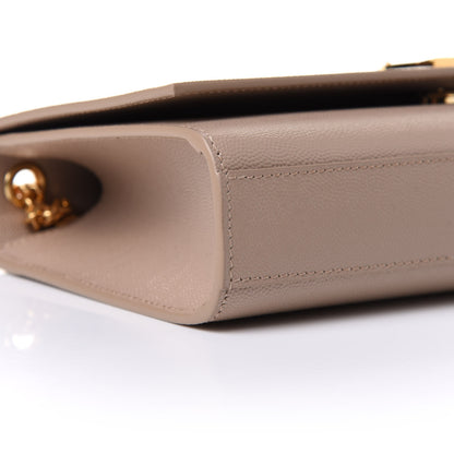 Saint Laurent Grain De Poudre Medium Monogram Kate Satchel Dark Beige 10 of 11